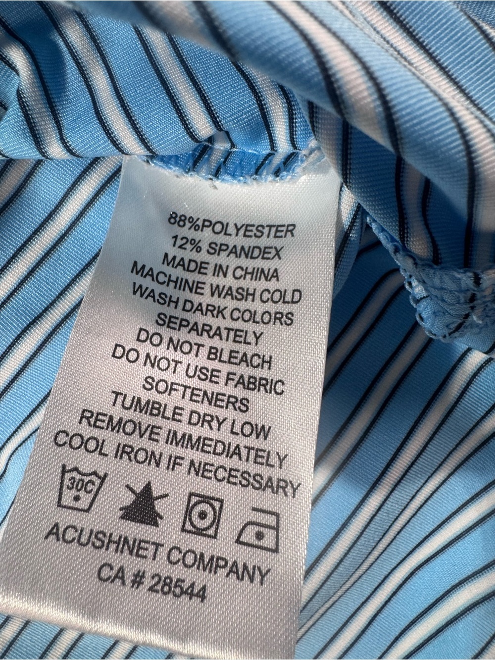 NWOT FootJoy FJ Striped Performance Golf Polo Shirt Blue White Men’s Medium - Picture 6 of 12